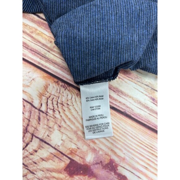 Travis Mathew Mens Blue Striped Henley Shirt Small - Picture 6 of 7
